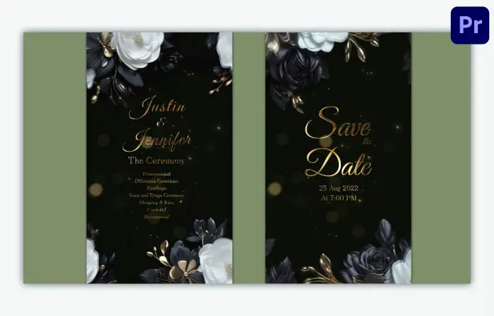 Golden 3D Wedding Invite E-Card Instagram Story